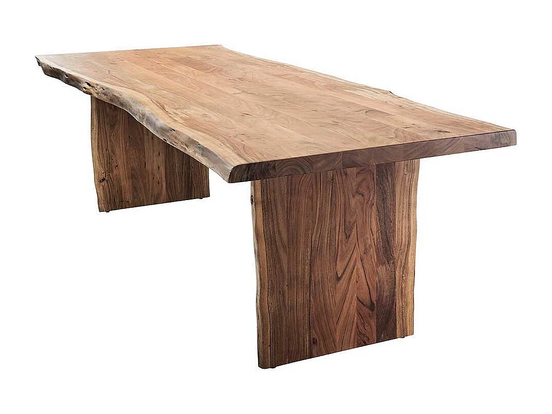 Baumkantentisch aus Akazie Massivholz Landhausstil