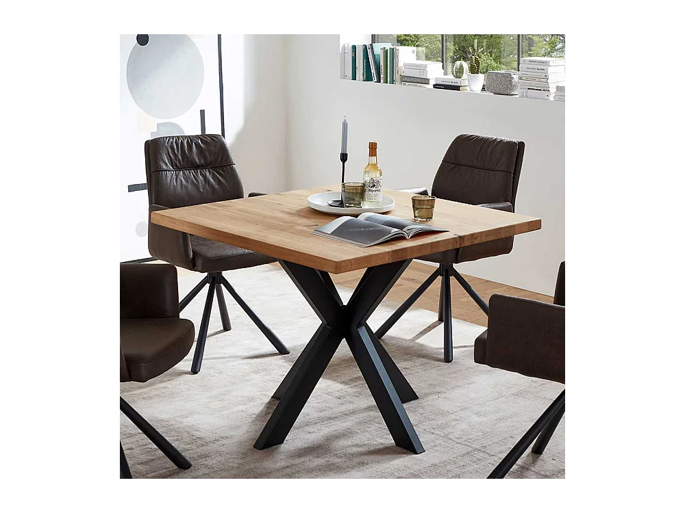 Kleiner Esszimmer Tisch 100x100 cm Industry und Loft Stil