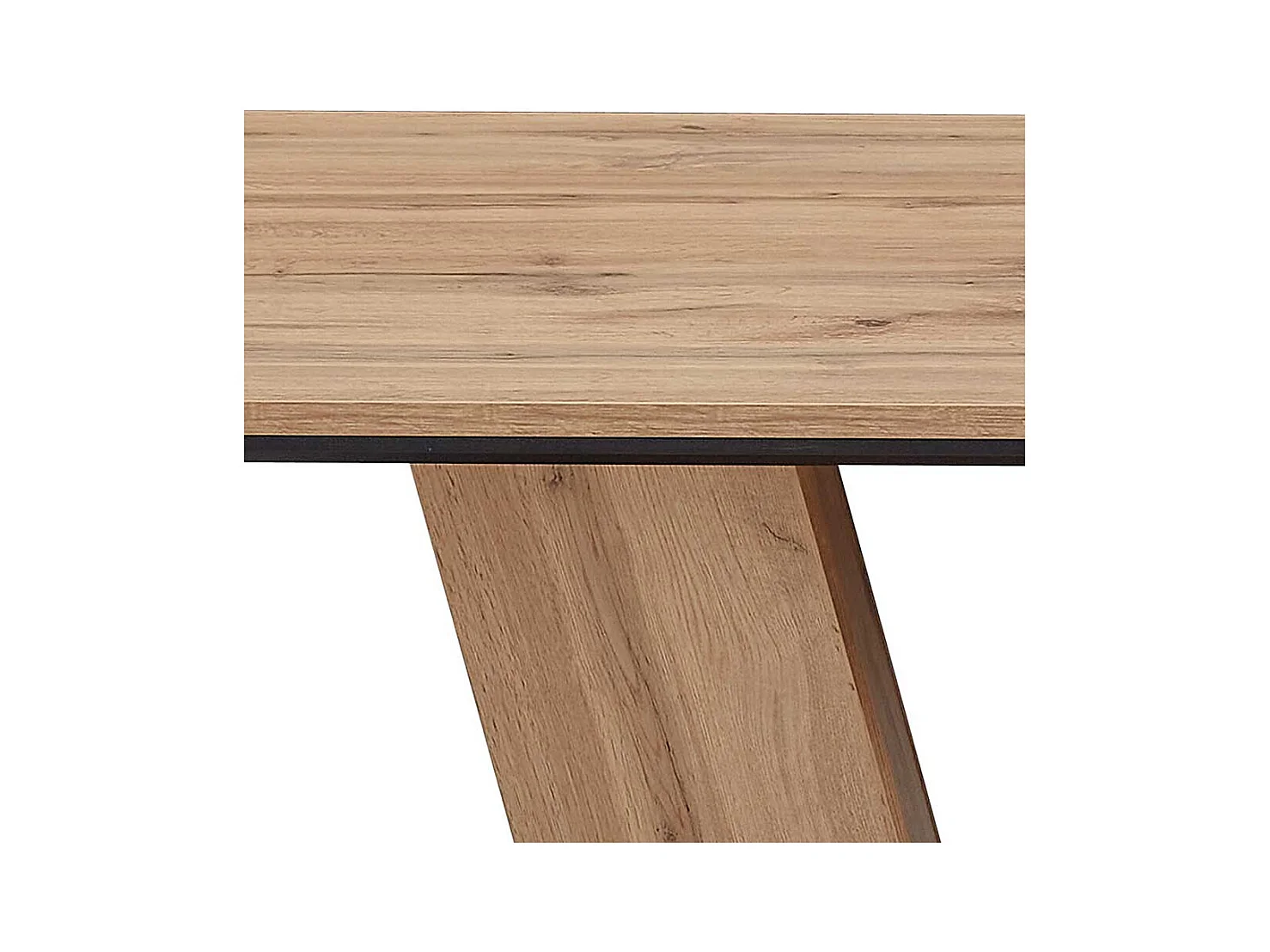 Esszimmer Tisch mit Säulengestell Wildeichefarben & Schwarz