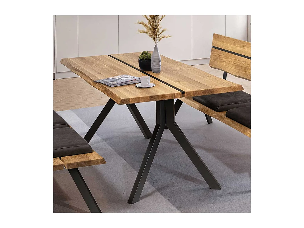 Esstisch Massivholztisch in Wildeichefarben mit Y Fußgestell