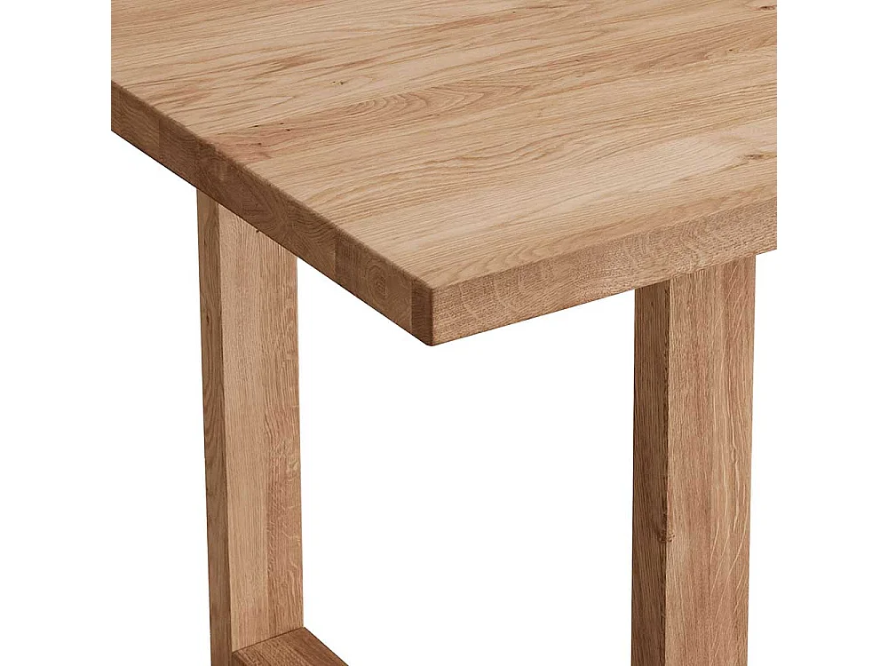 Massivholztisch aus Wildeiche geölt Bügelgestell