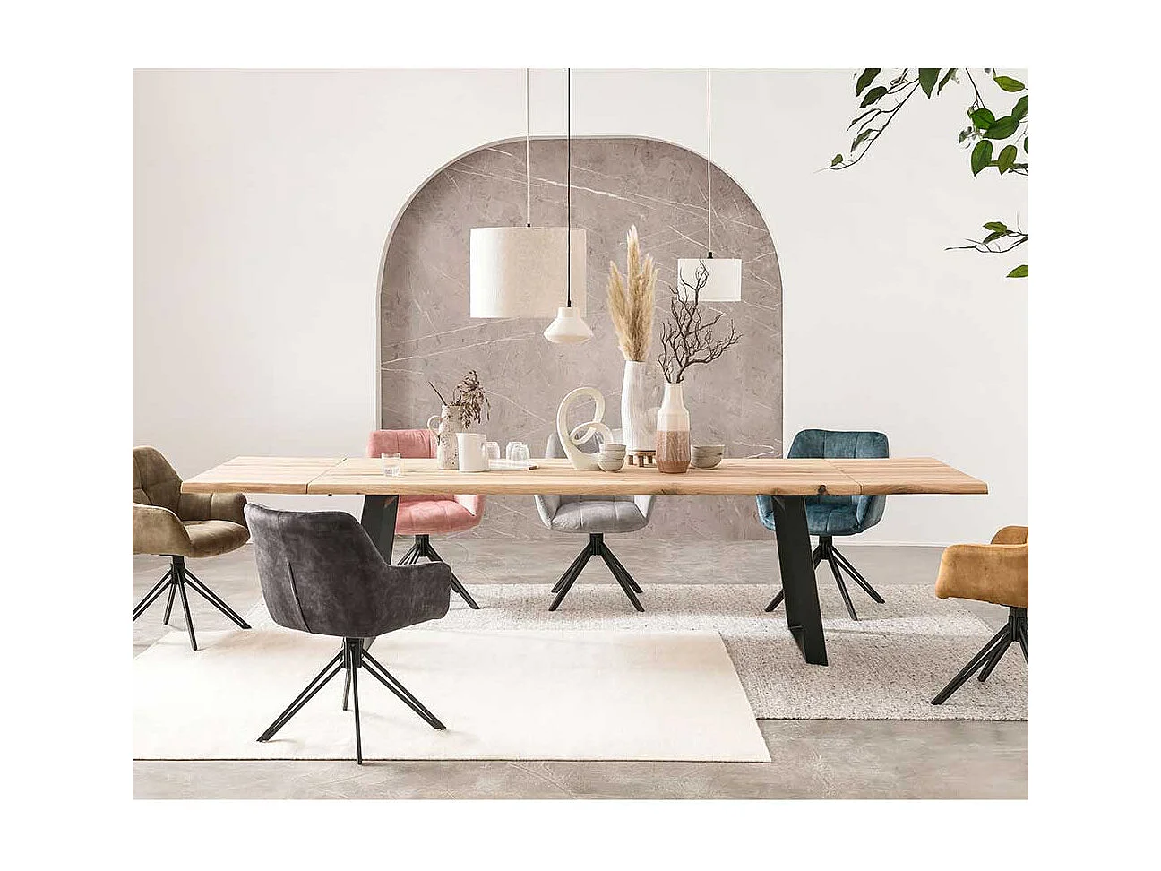 Buffettisch im Industry und Loft Stil natürlicher Baumkante