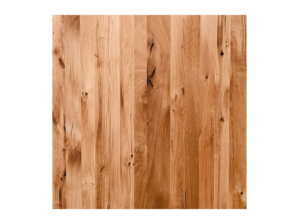 Küchen Tisch in Wildeiche und Braun Massivholzplatte