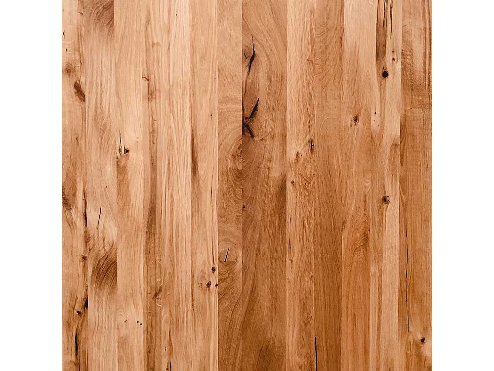 Küchen Tisch in Wildeiche und Braun Massivholzplatte