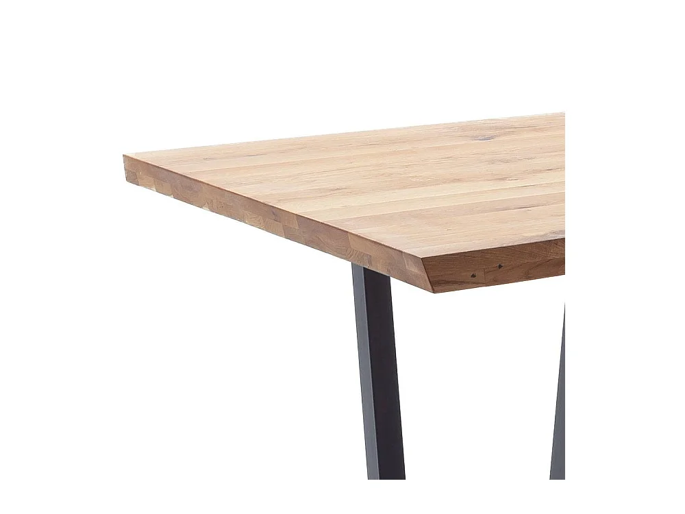 Esstisch Esszimmertisch aus Massivholz mit Bügelgestell