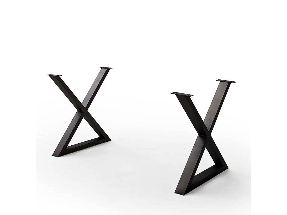 Esstisch Esszimmertisch mit natürlicher Baumkante und X Gestell