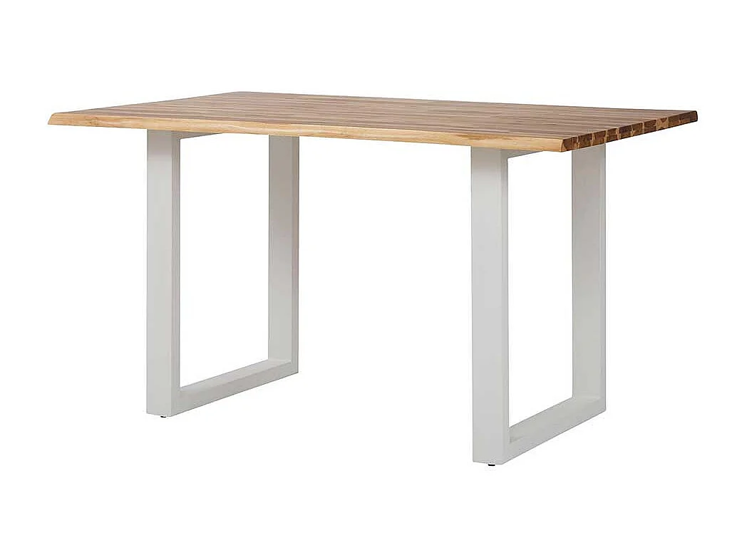 Esstisch aus Akazie Massivholz und Metall 140 cm breit