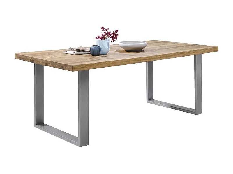 Esszimmertisch aus Eiche Massivholz Eisen