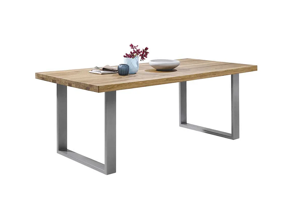 Esszimmertisch aus Eiche Massivholz Eisen