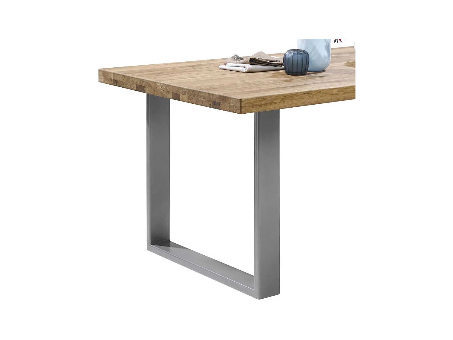 Esszimmertisch aus Eiche Massivholz Eisen