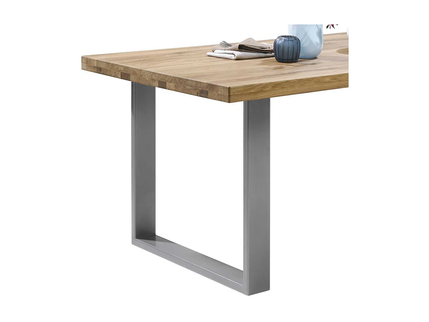 Esszimmertisch aus Eiche Massivholz Eisen