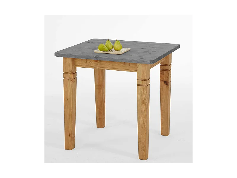 Küchentisch in Grau Kiefer massiv quadratisch