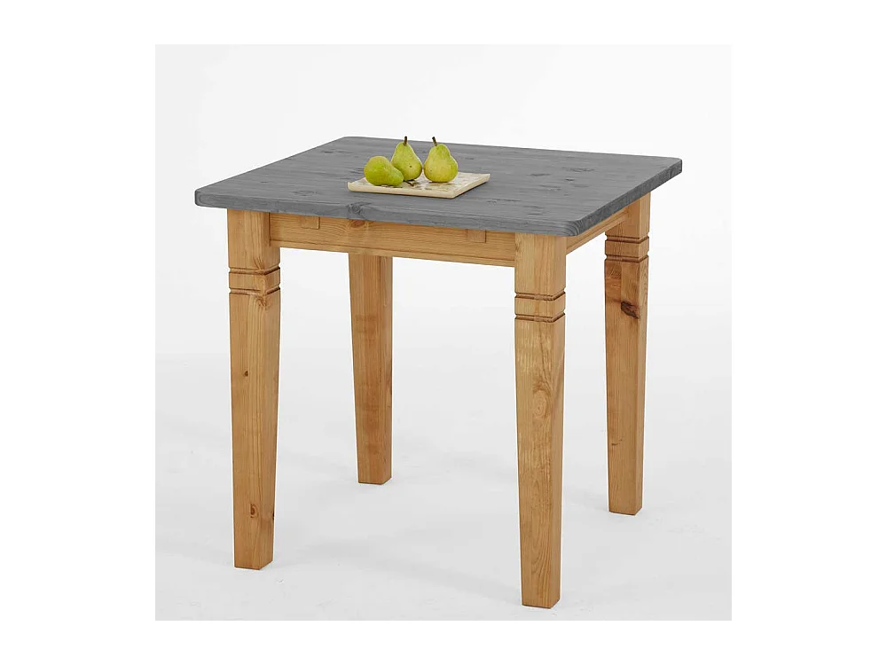 Küchentisch in Grau Kiefer massiv quadratisch