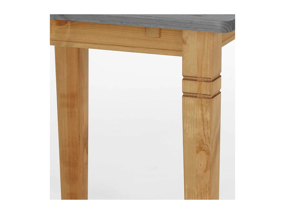 Küchentisch in Grau Kiefer massiv quadratisch