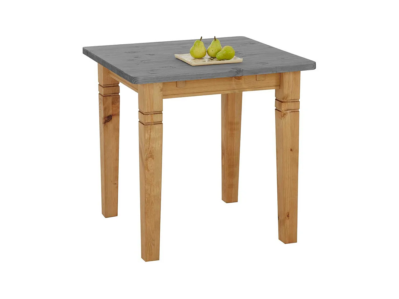 Küchentisch in Grau Kiefer massiv quadratisch