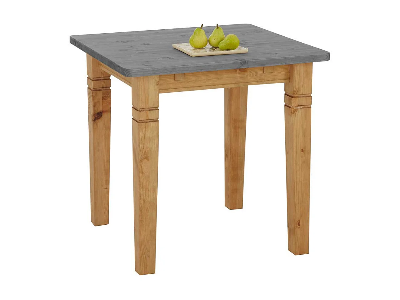 Küchentisch in Grau Kiefer massiv quadratisch