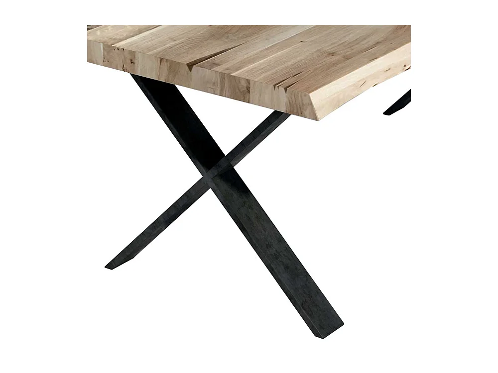 Loft Design Esstisch aus Eiche Massivholz und Metall 200 cm breit