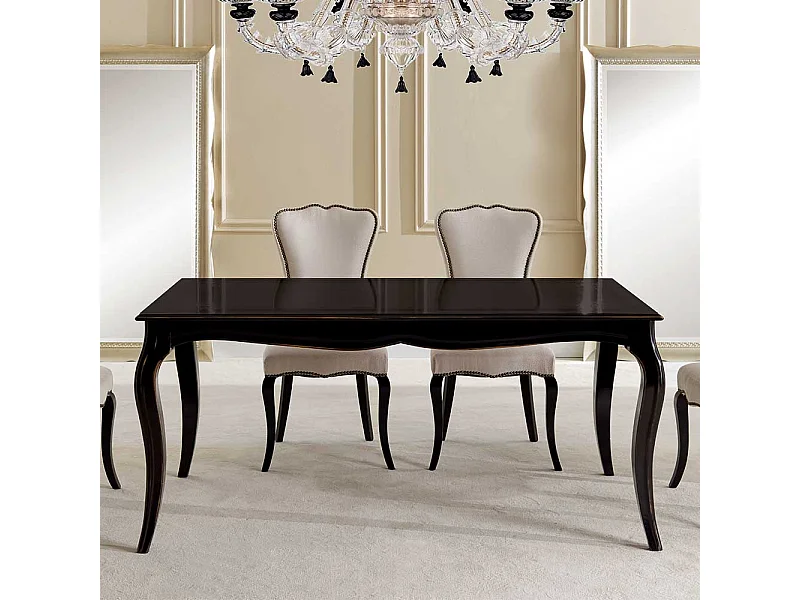 Dunkelbrauner Esszimmertisch im Neo Barockstil 180 cm breit