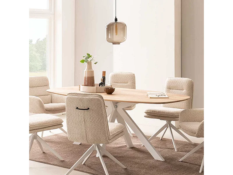 Esszimmertisch Küchentisch im Skandi Design in ovaler Form