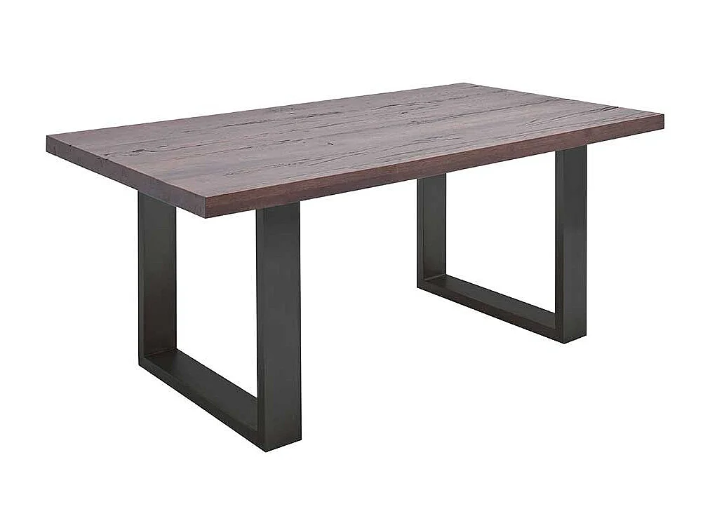 Tisch aus Zerreiche Massivholz und Stahl modern