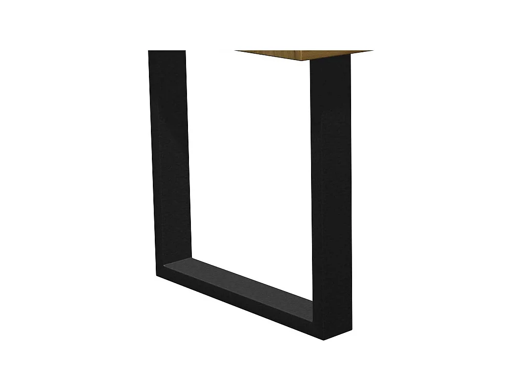 Tisch aus Eiche und Metall mit Bügelgestell 77 cm hoch