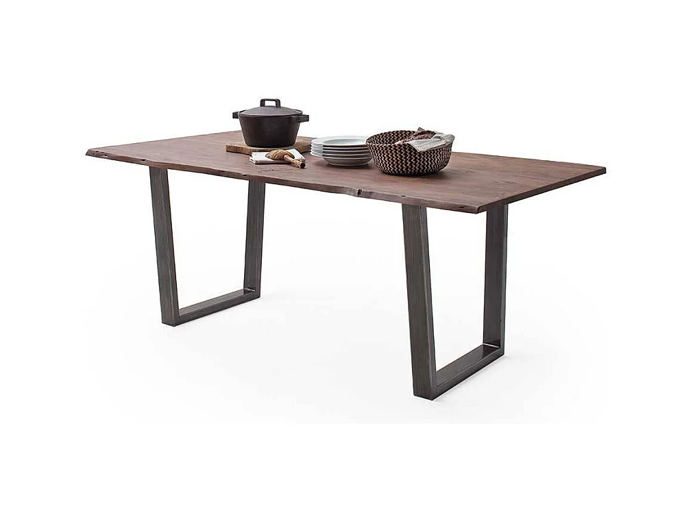 Essenstisch Tisch aus Akazie Massivholz in Walnussfarben