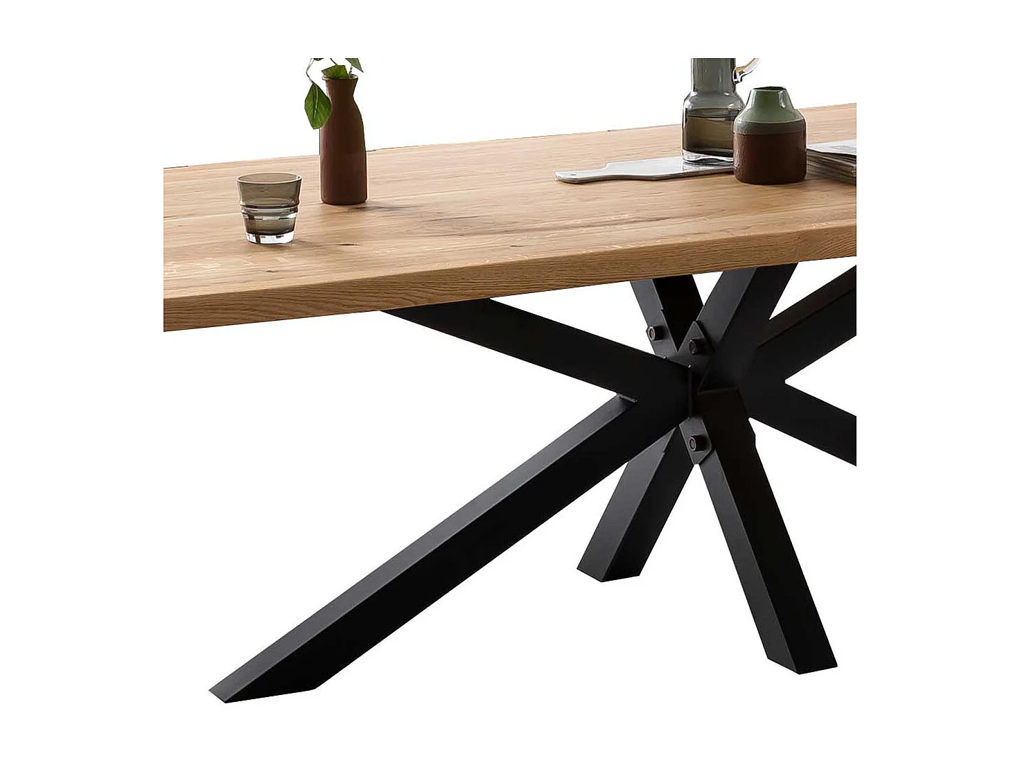 XXL Esszimmertisch aus Eiche Massivholz Spider Gestell