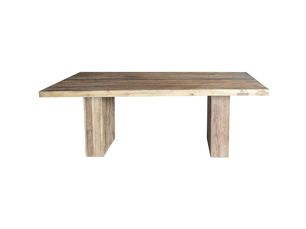 Rustikaler Tisch aus Teak Recyclingholz Wangengestell