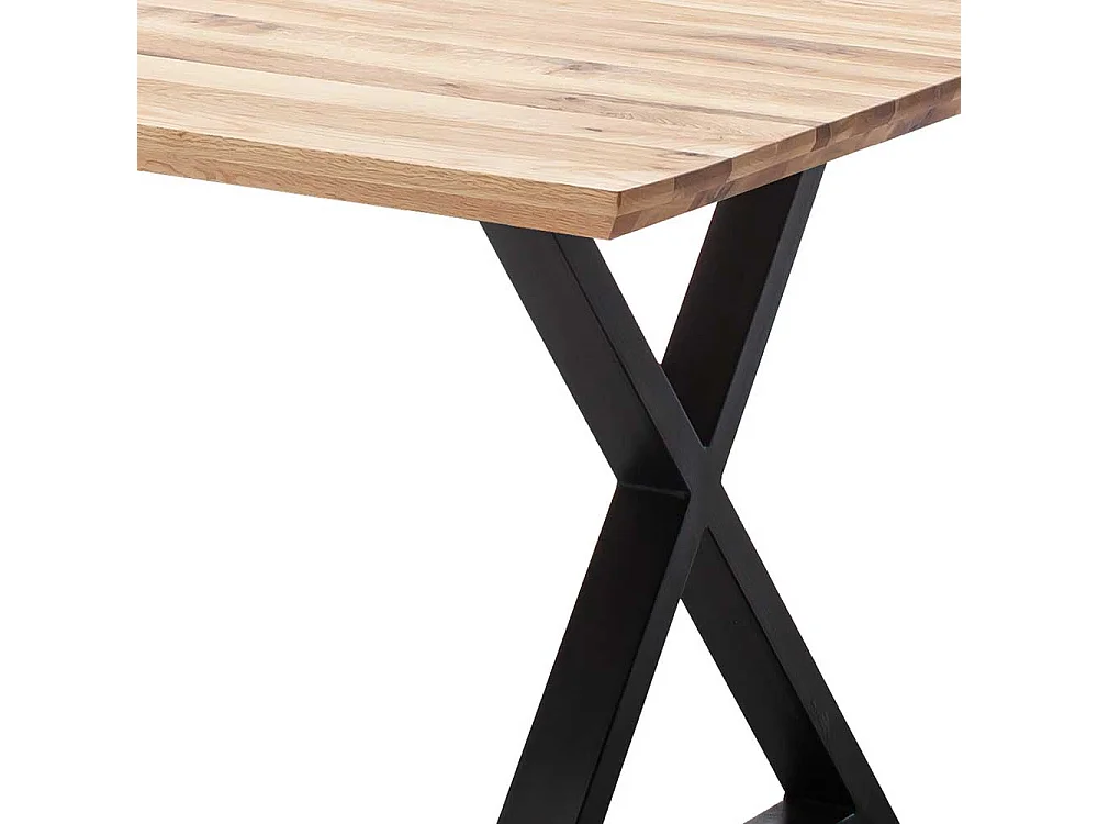 Esstisch Holztisch massiv im Industry und Loft Stil mit X Gestell