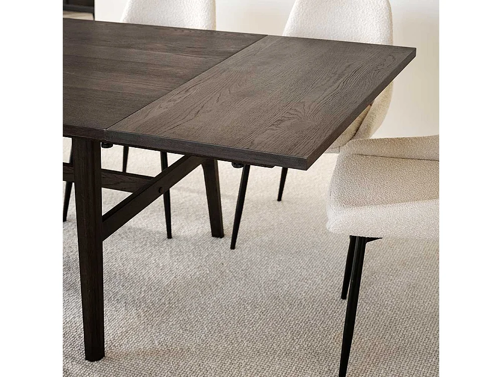 Esstisch optional verlängerbar in Eiche dunkelbraun 100 cm tief