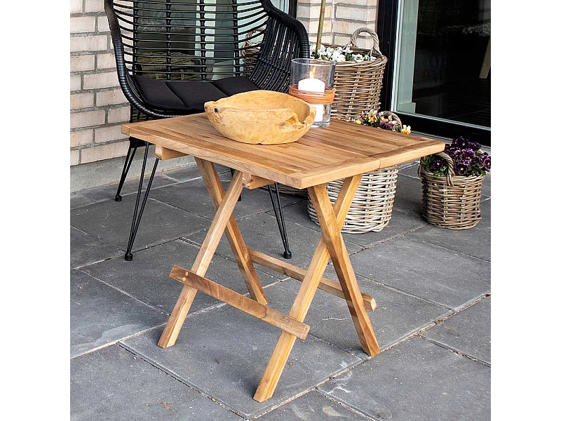 Kapptisch aus Teak Massivholz Balkon