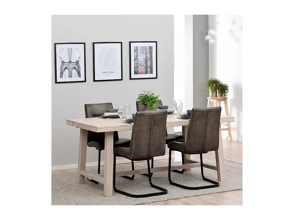 Esszimmertisch aus Eiche White Wash massiv modern