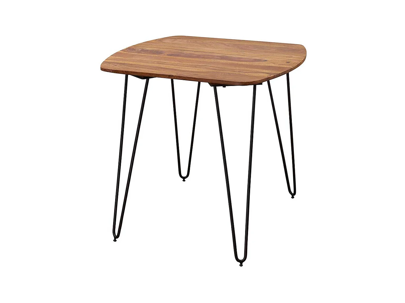 Esstisch aus Sheesham Massivholz und Metall 80 cm breit