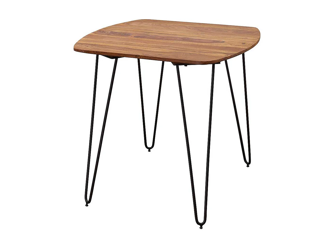 Esstisch aus Sheesham Massivholz und Metall 80 cm breit