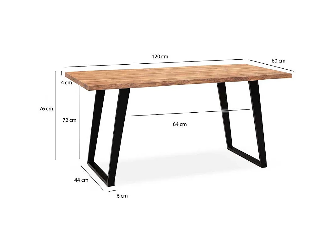 Tisch Esszimmer Küchentisch aus Akazie Massivholz und Metall