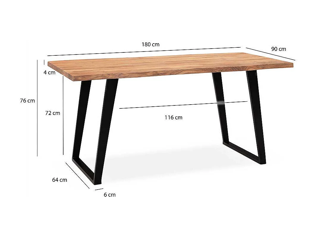 Tisch Esszimmer Küchentisch aus Akazie Massivholz und Metall