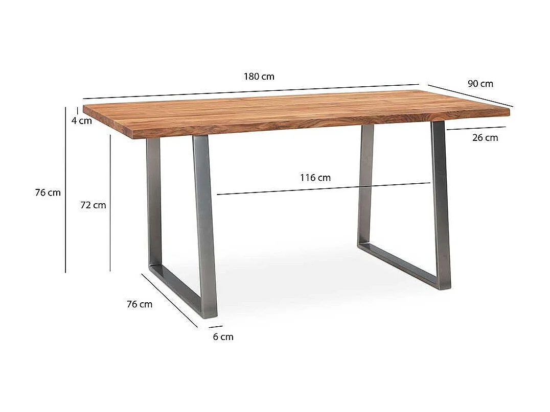 Küchen Tisch Esstisch im Industry und Loft Stil mit Bügelgestell