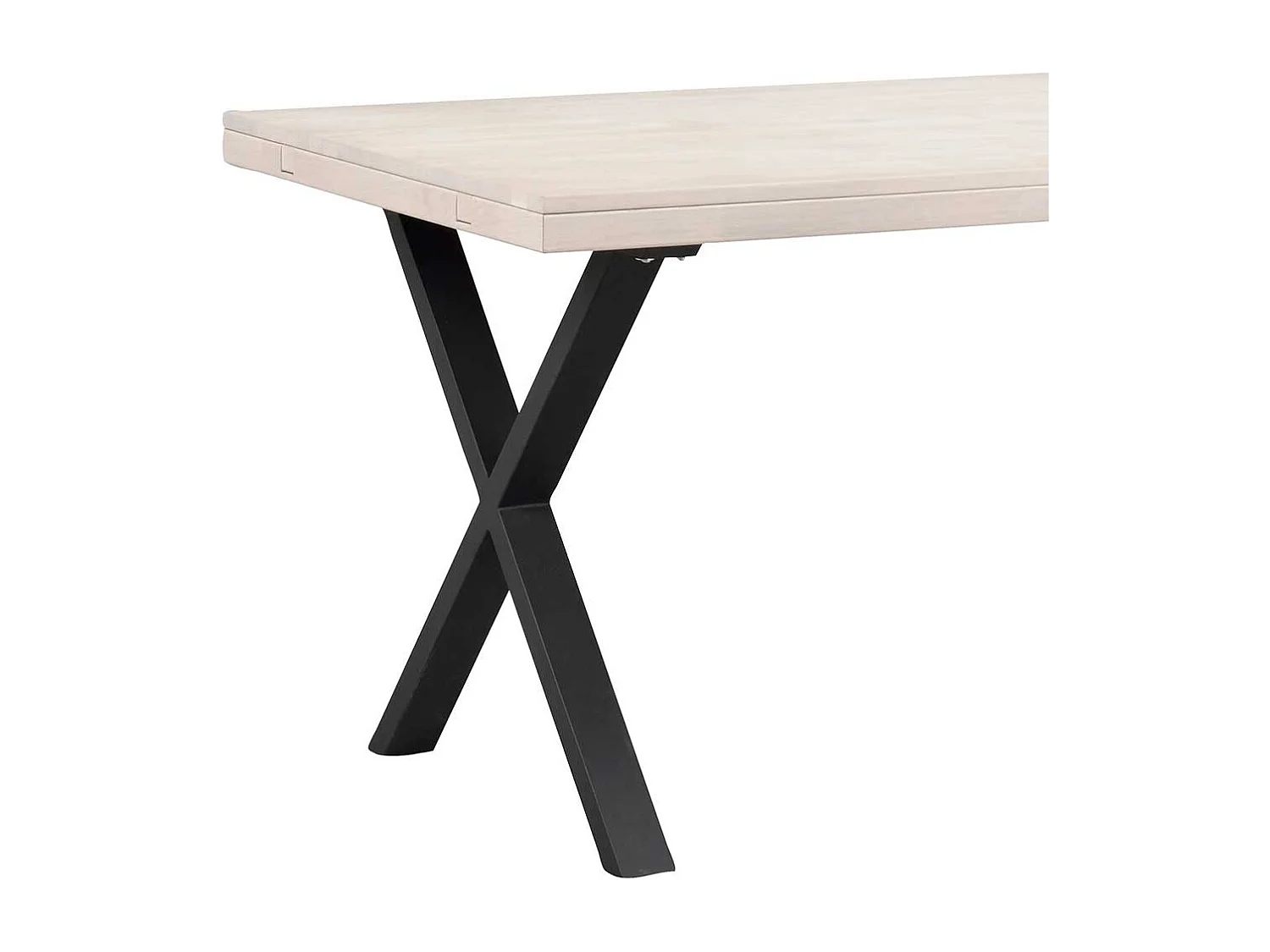 Massivtisch in Eiche White Wash Metallgestell