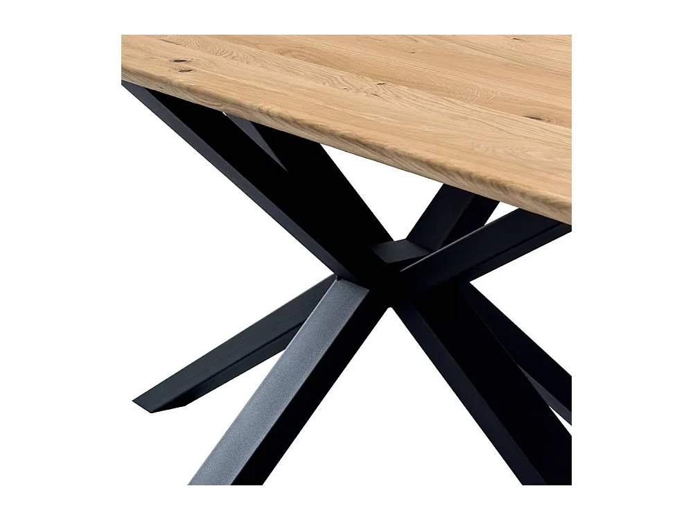 Esstisch Tisch Esszimmer aus Wildeiche Massivholz im Industry und Loft Stil