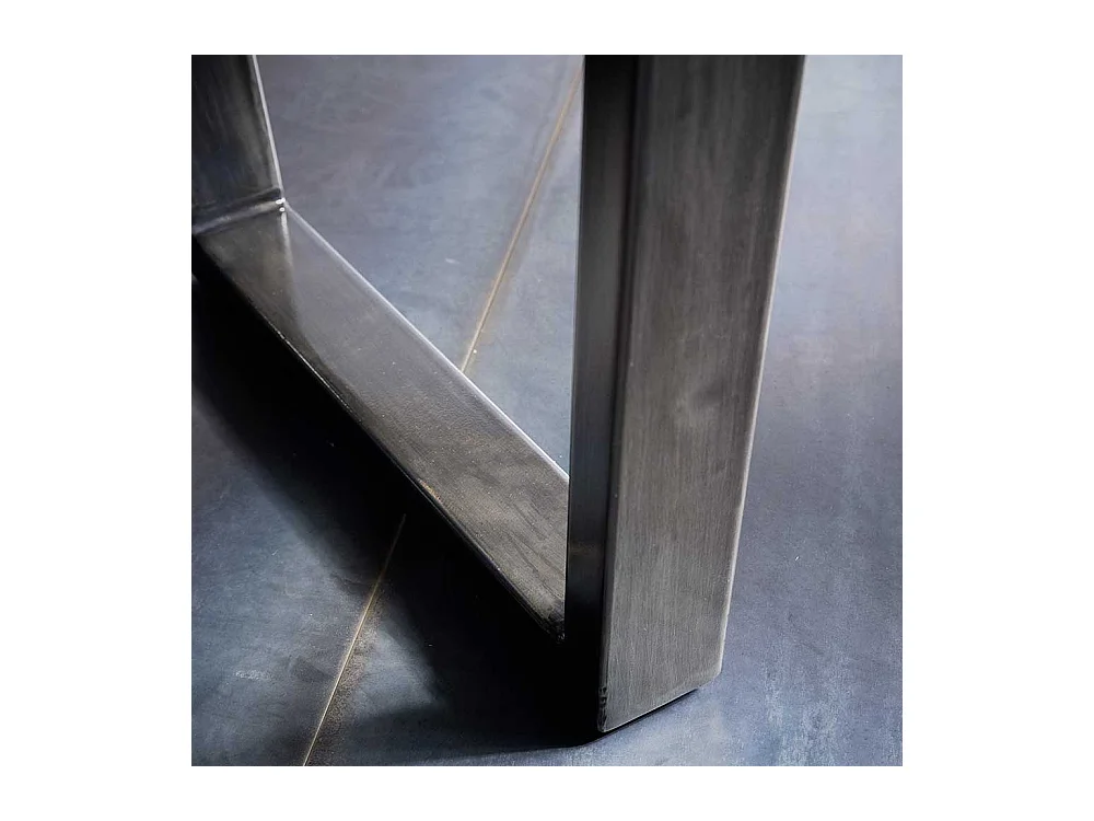 Esszimmertisch in Grau Akazie massiv Baumkante