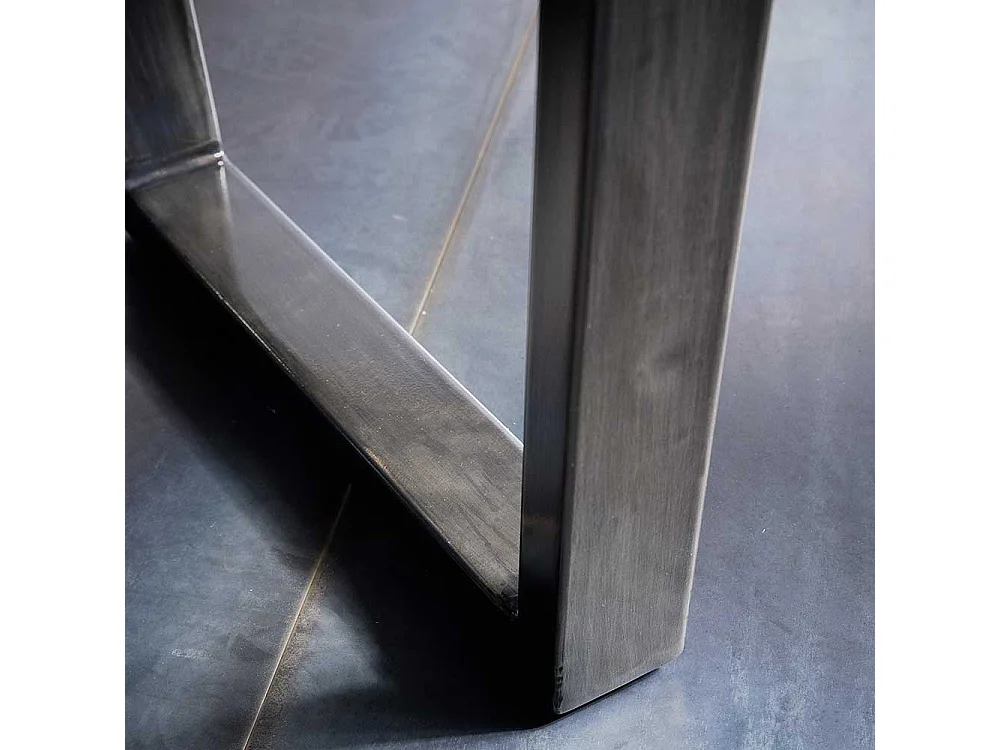 Esszimmertisch in Grau Akazie massiv Baumkante