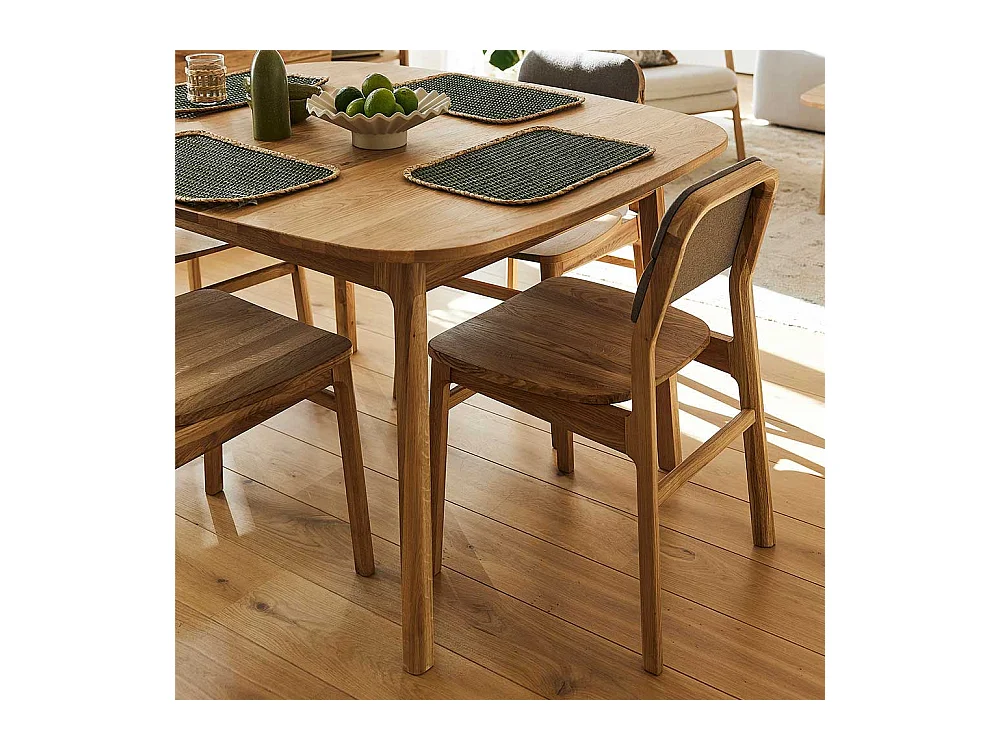 Esstisch Tisch Massivholz aus Wildeiche Massivholz mit Vierfußgestell