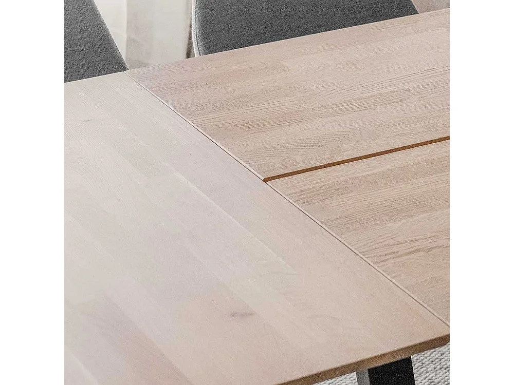 Buffettisch in Eiche White Wash optional mit Ansteckplatten