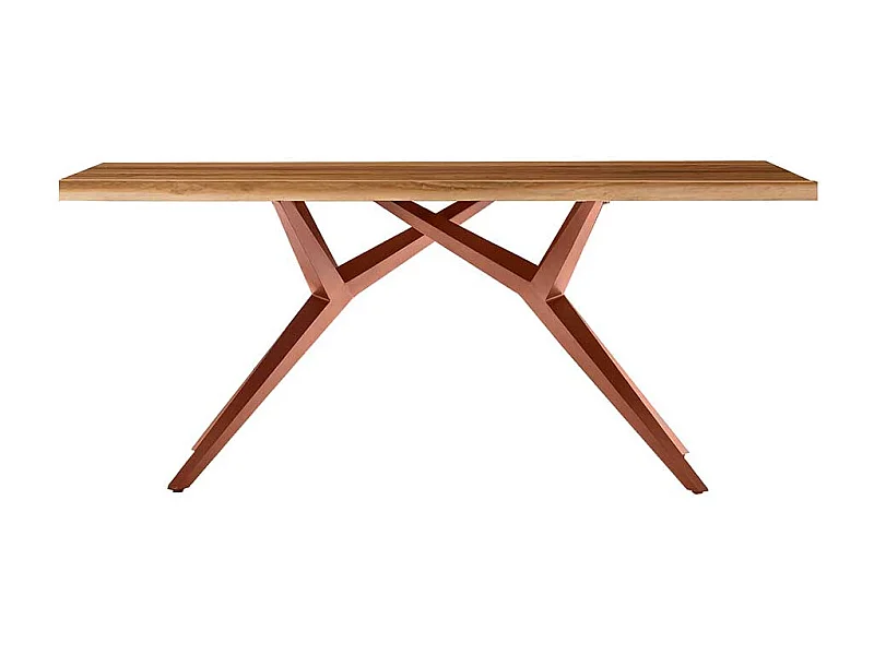 Esszimmer Tisch mit Design Gestell Teakfarben und Braun