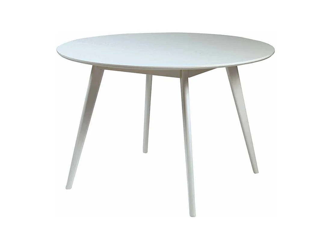 Runder Esstisch in Weiß Birke
