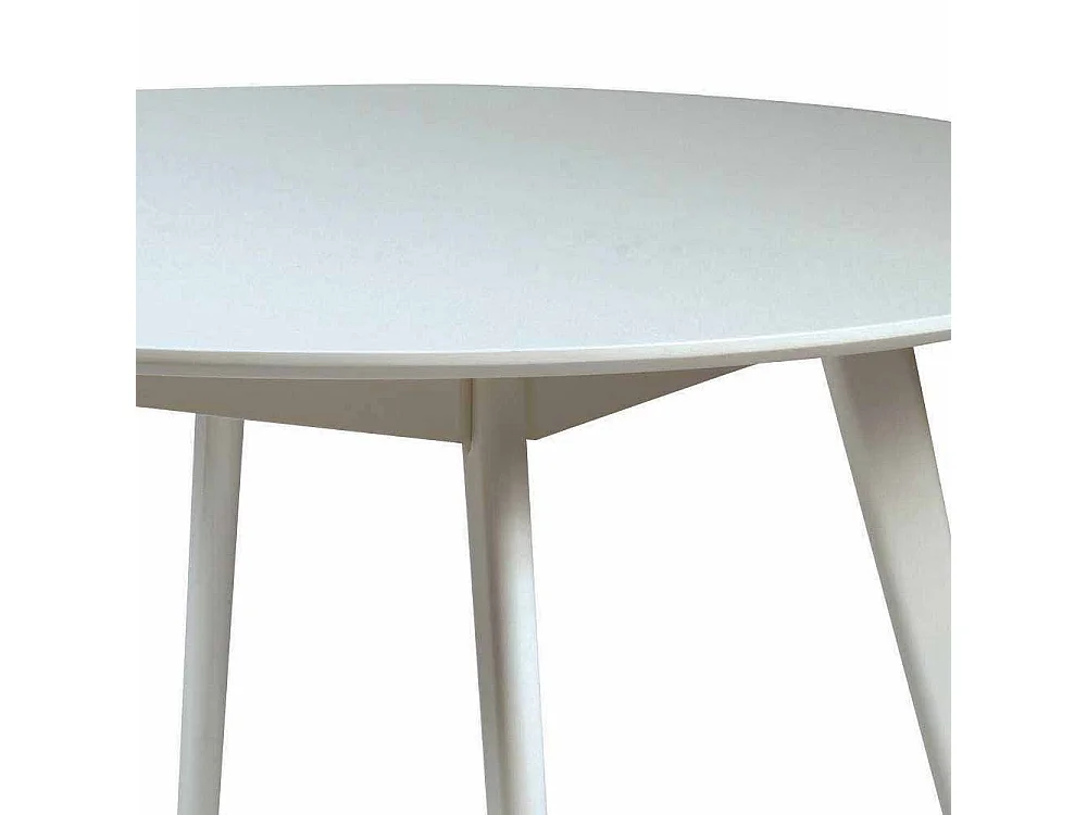 Runder Esstisch in Weiß Birke