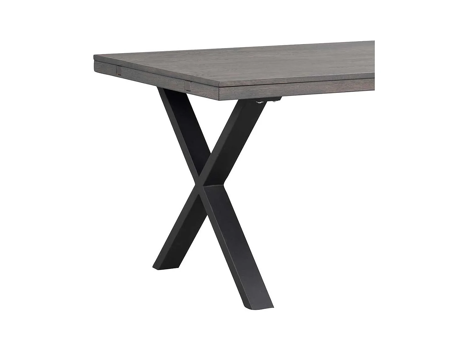 Esszimmer Tisch aus Eiche Massivholz Rauchfarben und Schwarz