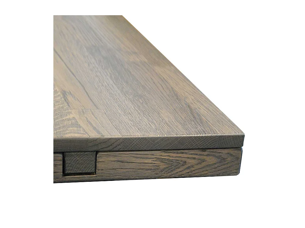 Esszimmer Tisch aus Eiche Massivholz Rauchfarben und Schwarz