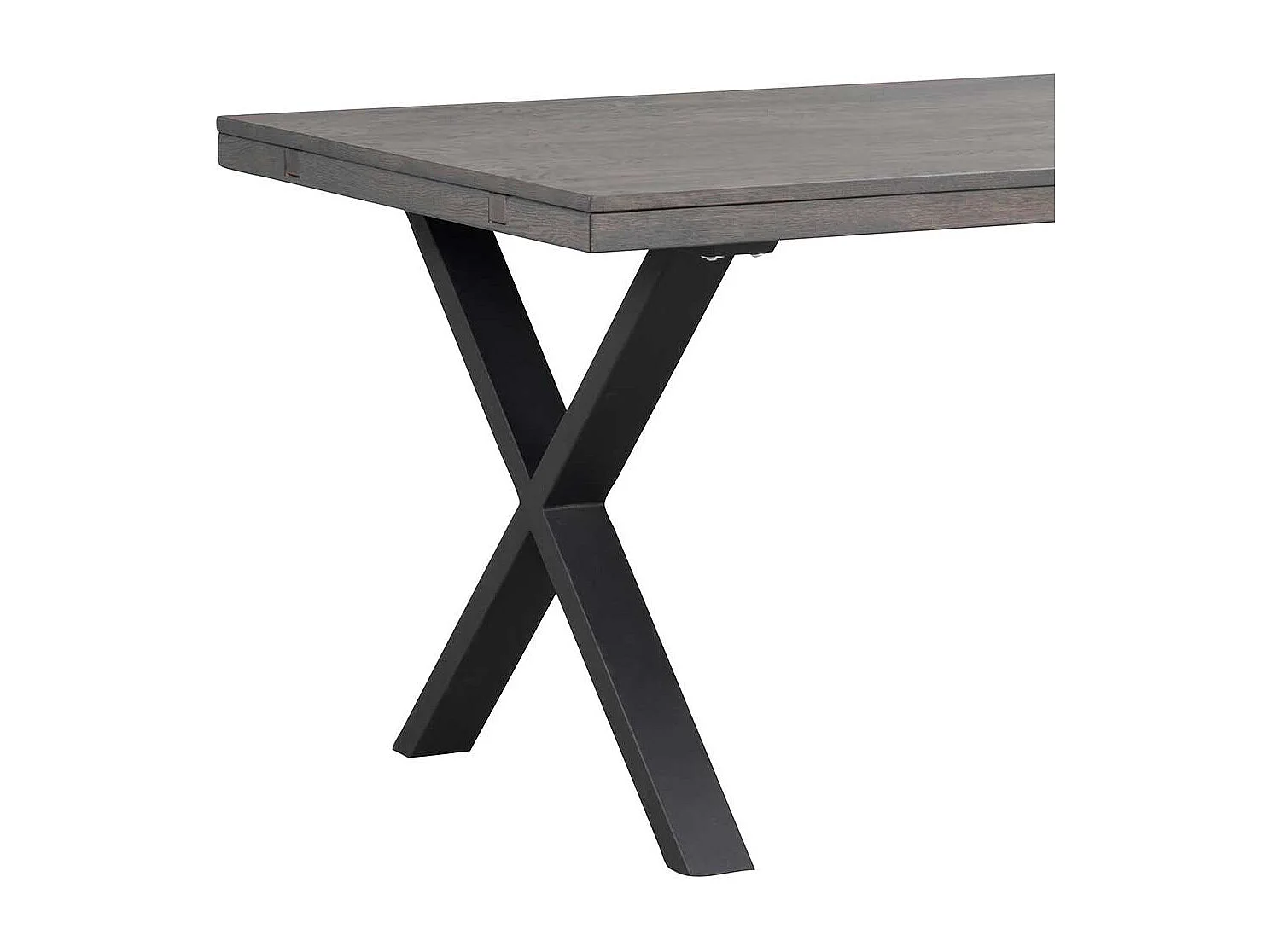 Esszimmer Tisch aus Eiche Massivholz Rauchfarben und Schwarz