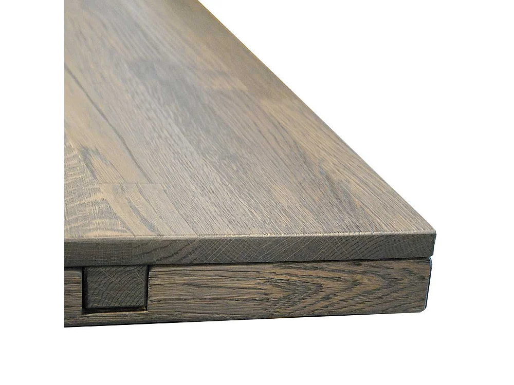 Esszimmer Tisch aus Eiche Massivholz Rauchfarben und Schwarz